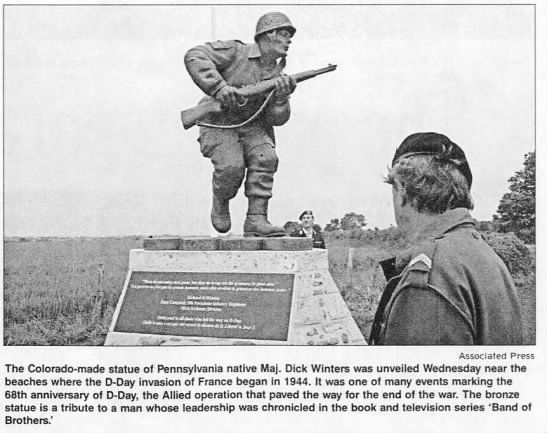 Statue of Pennsylvania native Maj. Dick Winters